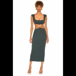 Camila Coelho Knox Midi Dress in Emerald Green